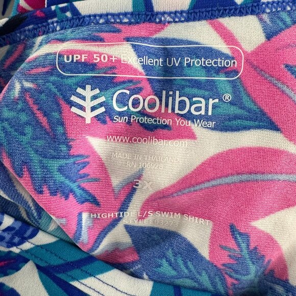 Coolibar Hightide Long Sleeve Swim Shirt 3X Leaf Print Colorful NWT TP-3461 - Picture 8 of 11